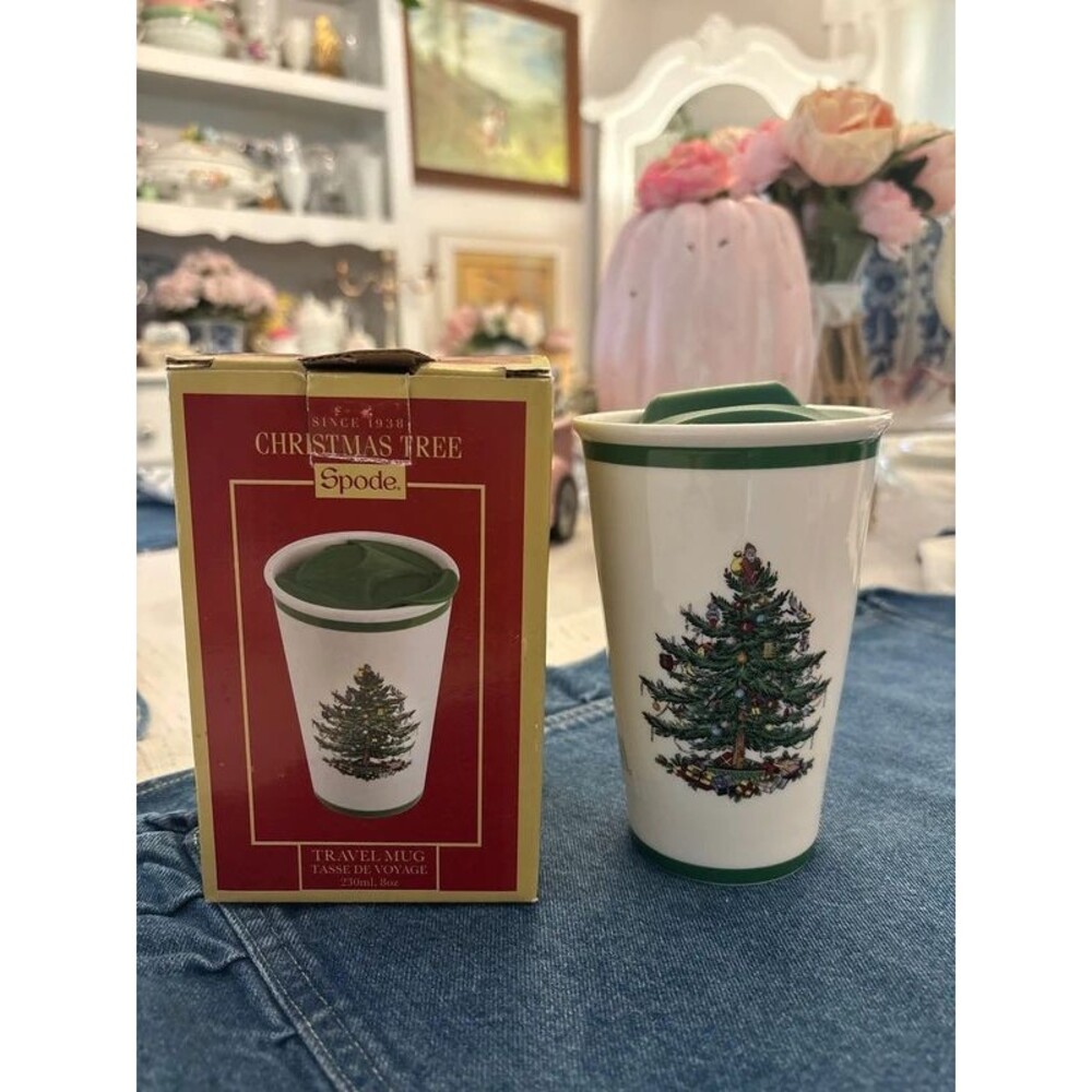 NWT Spode Christmas Tree Travel Mug